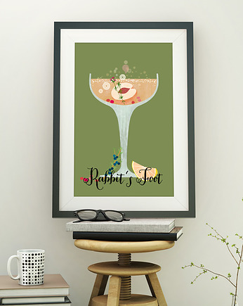Koktail Rabbit's Foot - plakat art giclee, minimalmill