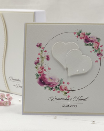 Kartka  ślubna z pudełkiem i kopertą, W 83b, Anna Art and Crafts