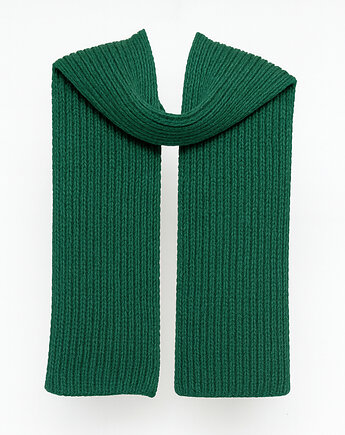 PUCHACZ - szalik wełna merino, bawełna czesana zielony butelkowy, KOPYTO