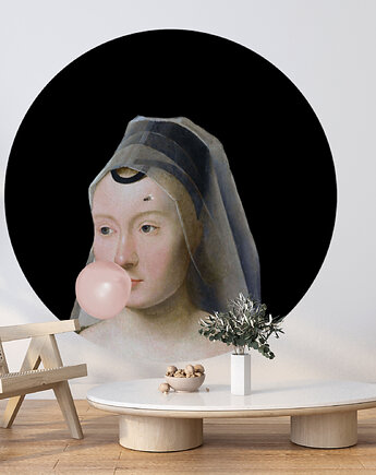 Mural DOTS Młoda kobieta w welonie- okrągła dekoracja ścienna, Ravenart