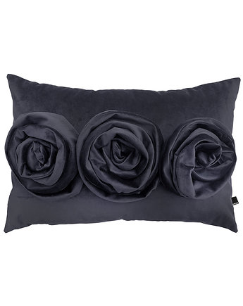 Czarna poduszka z dekoracyjnymi kwiatami 40x60 cm, colour contrast