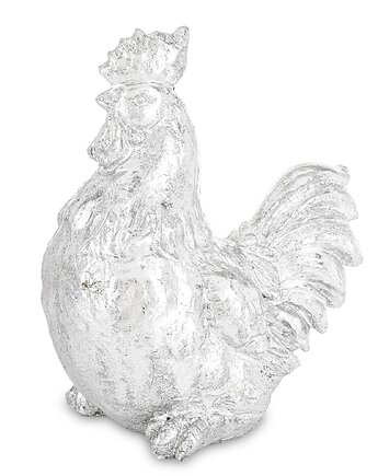 Dekoracja - kogut 19x10x16 cm  srebrny POLLAME-2, MIA home