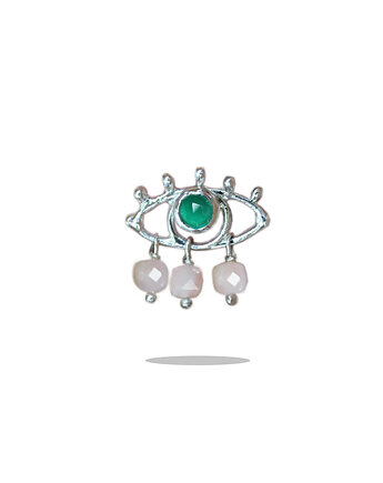 Broszka Oko z agatem i opalami, Ker Jewellery