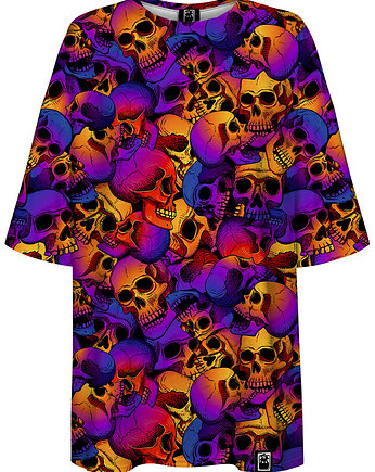 DR.CROW T-shirt Damski Oversize Skulls Ombre, DrCrow