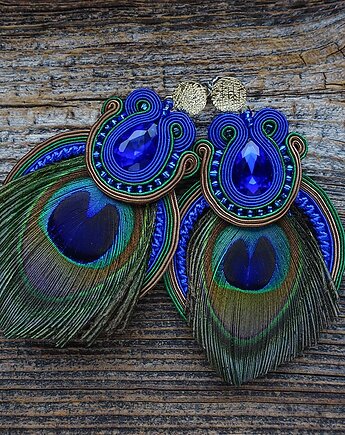 Peacock Eye-kolczyki soutache, Mró Soutache
