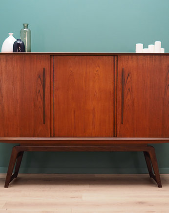 Highboard tekowy, duński design, lata 60, Przetwory design