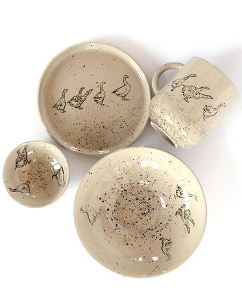 Ceramiczny zestaw -  Gąski, cynamon studio