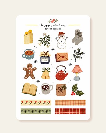 Zimowe Przytulności - arkusz papierowych naklejek A6, Och Monika
