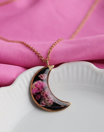 Naszyjnik księżyc z różową gipsówką, Kwiatostany