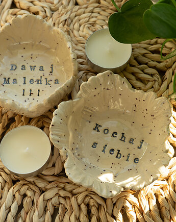 Ceramiczny świecznik na tealighty kpl 2 szt handmade, Agnieszka Szehyńska Ceramika