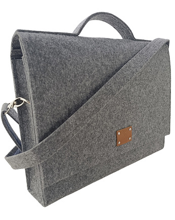 Duża Torba Na Laptopa 15'6" - teczka szara, Green Sheep