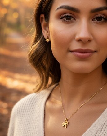 Komplet Biżuterii z Listkami Klonu, TulipBIJOU