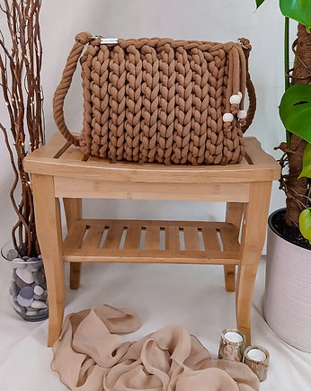 Torebka z grubego sznurka Pillow Bag  - karmel, Damariz
