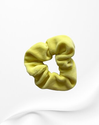 Gumka frotka scrunchie midi welurowa żółta, Zdunetti