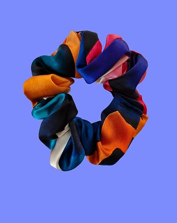 Gumka jedwabna, scrunchie, frotka panterkowy szał MIDI, Capillum