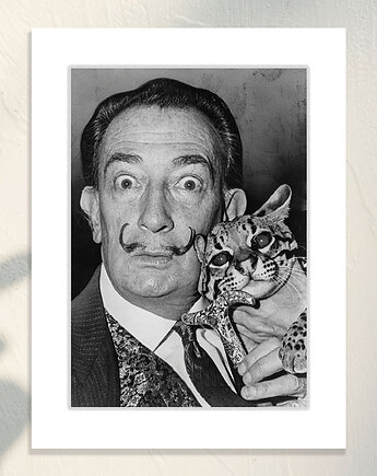 Fotografia z passe-partout: Salvador Dali i jego ocelot, Galeria LueLue