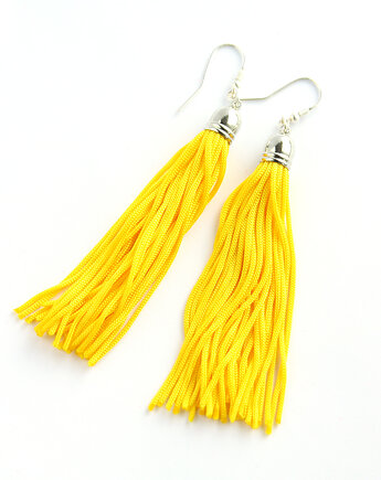 Żółte kolczyki chwosty frędzle, Mosca