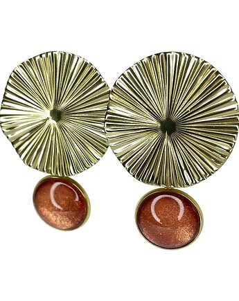 Kolczyki w odcieniu perłowej miedzi z rozetą, Artseko