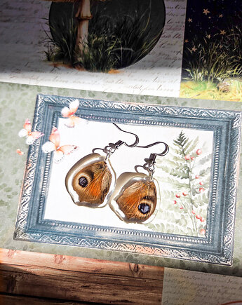 Kolczyki z motylim skrzydłem, kolczyki handmade idealne na prezent, kwiaty biżuteria