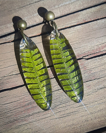 Kolczyki z paprocią, Figa handmade accessories