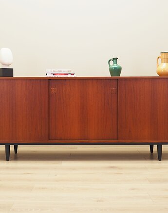 Sideboard tekowy, duński design, lata 70, produkcja: Dania, Przetwory design