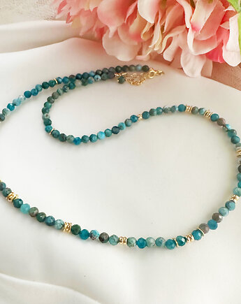 Krótki Naszyjnik  APATYT, turkus złoto, Anemon Atelier