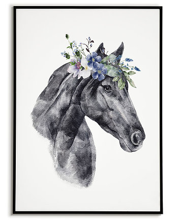 Plakat KOŃ zwierzę z kwiatami obraz do każdego wnętrza, Bajkowe Obrazki