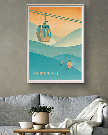 Karkonosze zimą - plakat z górami, minimalmill