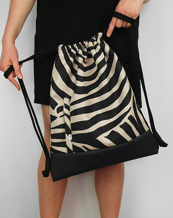 WOREK PLECAK zebra eko skóra, purol design
