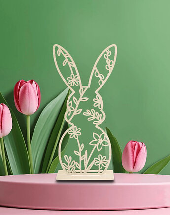 Zając Zajączek Królik wielkanocny duży 20cm drewniany figurka ozdoba 1SZT, smxdsgn