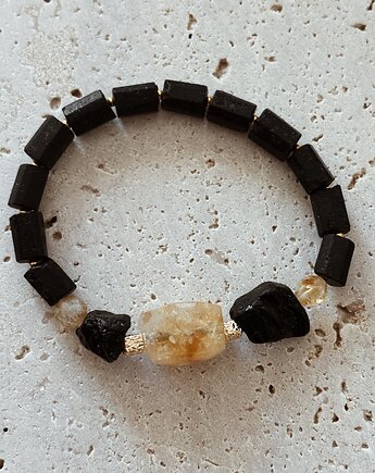 Bransoletka męska Cytryn i Turmalin, Chmolowska Jewellery