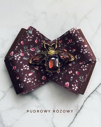 Brosza z cudnym Owadem z kryształków w kolorze wina New Jesień, Pudrowy Różowy