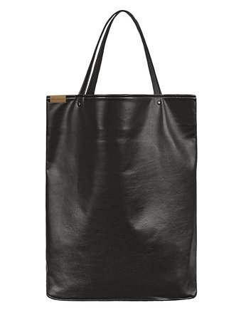 Mega shopper torba czarna na zamek, hairoo