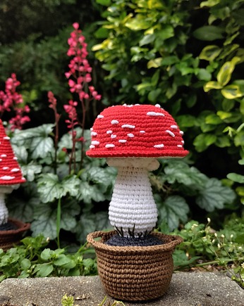 Muchomorek ozdoba, Grzyb w doniczce, Dekoracja grzybek, EcoToysByNastya