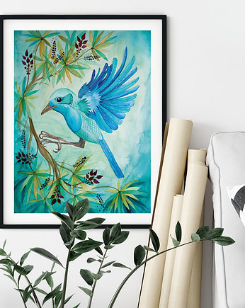 Jungle bird ilustracja drukowana, muamua design