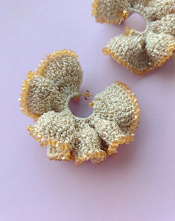 Kolczyki duże Złote Falbany Scrunchie, Not only cute crafts