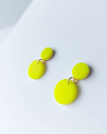 Kolczyki monolity żółte podwójne kropki, Figura Projekt