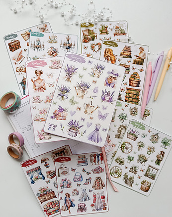 Zestaw 10 arkuszy naklejek planner & journal