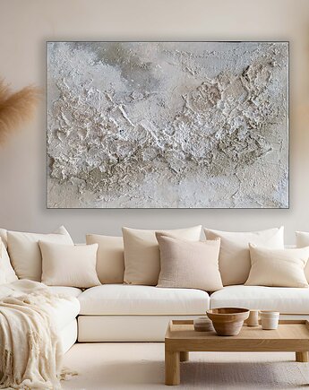 Ręcznie malowany Wielkoformatowy obraz autorski na płótnie GRUBA struktura, Diana Abstract Art