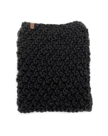 Czarny komin z grubej wełny peruwiańskiej, Holy Alpaca Knit