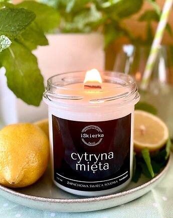 CYTRYNA & MIĘTA świeca sojowa 300 ml, iSkierka Manufaktura Świec