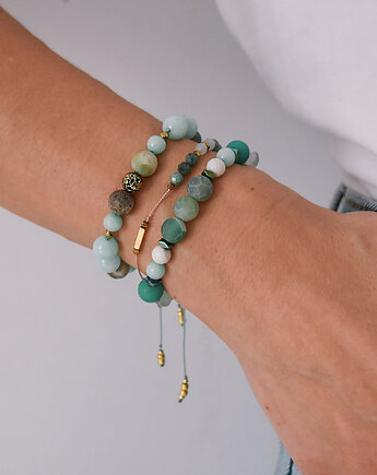 Bransoletka z kamieni naturalnych - Minty Breeze, Ilovehandmade