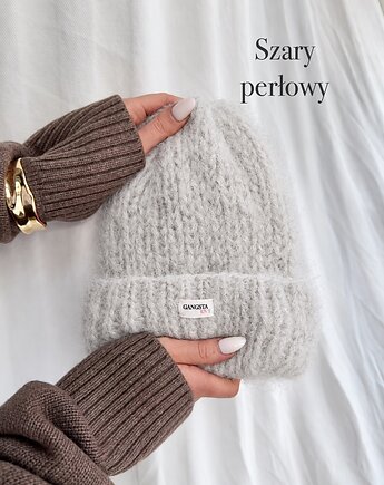 Puszysta czapka Cloud wełna merino alpaka *szary perłowy *, GANGSTA KNIT