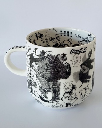 Kubek Japanese, z czarną kalką, 400 ml dla Pana Kazimierza, Pangzi Ceramics