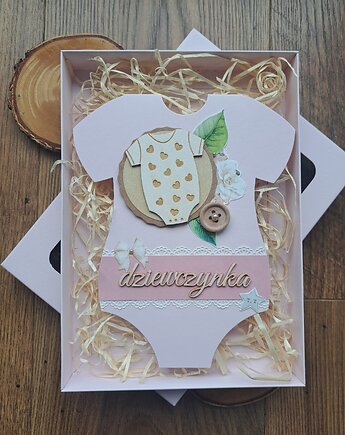 Kartka na baby shower dziewczynki (w pudełku), Kartkodzielo