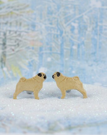 Mopsy - ceramiczne kolczyki sztyfty, Dorca