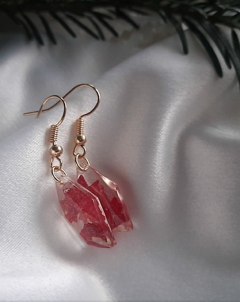 Kolczyki z czerowną różą, Figa handmade accessories