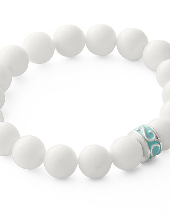White jade with mint bead., Lavoga