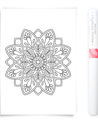 Plakat do Kolorowania Mandala 50x70cm, Anna Grunduls Design