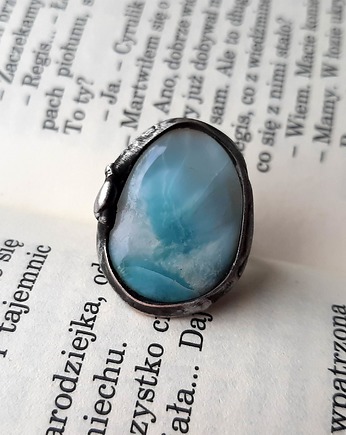 Larimar - pierścionek regulowany, po drugiej stronie lustra